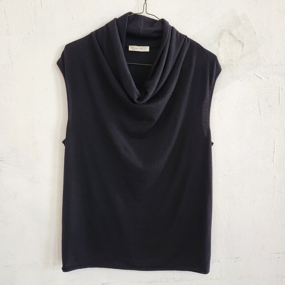 The Row Gayla Black Cashmere Mohair Cowl Neck Sleeveless Top Sz L Designer - Picture 7 of 7
